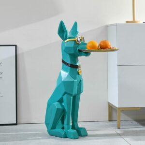 Tượng chó bồi bàn để sàn phòng khách