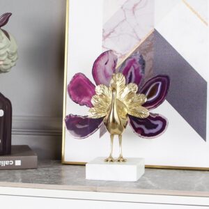 Tượng chim công bằng đá mã não cao cấp