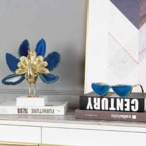 Tượng chim công bằng đá mã não cao cấp