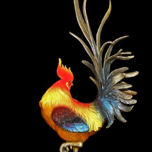 Tượng gà trống phong thủy gam màu rực