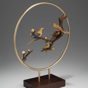 Đôi chim hỷ tước bằng đồng để bàn sang trọng