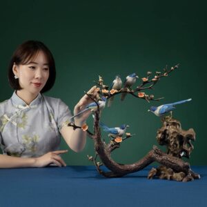 Đàn chim hỷ tước đậu cành mai