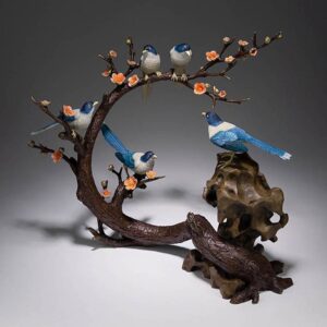 Đàn chim hỷ tước đậu cành mai